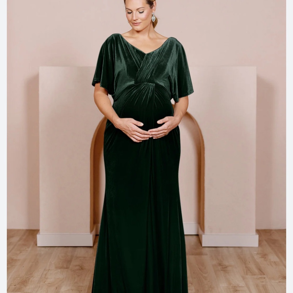 Revelry Bridesmaid Green Maternity Dress